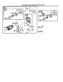 Starter-Motor parts for Briggs & Stratton Lawn & Garden Engine 28B700 TO 28B799  (0111-0132) from AppliancePartsPros.com