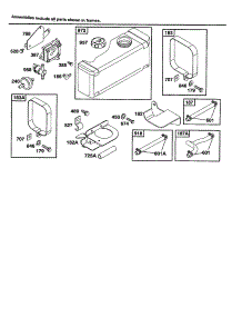 Fuel Tank parts for Briggs & Stratton Lawn & Garden Engine 28B700 TO 28B799 (1151-1155) from AppliancePartsPros.com