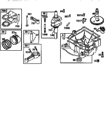Crankcase parts for Briggs & Stratton Lawn & Garden Engine 28Q700 TO 28Q799 from AppliancePartsPros.com
