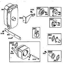 Exhaust parts for Briggs & Stratton Lawn & Garden Engine 28Q700 TO 28Q799 from AppliancePartsPros.com