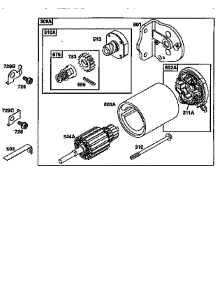 Starter Assembly parts for Briggs & Stratton Lawn & Garden Engine 28Q700 TO 28Q799 from AppliancePartsPros.com