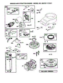Starter Motor /  Flywheel parts for Briggs & Stratton Lawn & Garden Engine 28U7707-1175-E1 from AppliancePartsPros.com