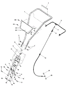 Handlebars, Forward Clutch Cable, And Handlebar Mounting parts for Troy-Bilt Rear-Tine Tiller 29903 from AppliancePartsPros.com
