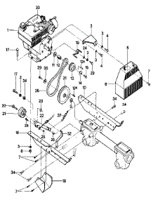 Engine, Engine Brackets, And Forward Drive Mechanism parts for Troy-Bilt Rear-Tine Tiller 29903 from AppliancePartsPros.com