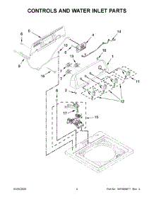 Controls And Water Inlet Parts parts for Whirlpool Washer 2DWTW4705EW2 from AppliancePartsPros.com