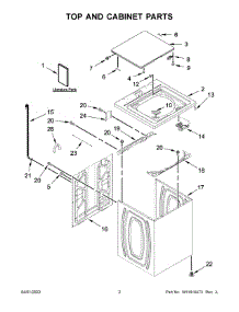 Top And Cabinet Parts parts for Whirlpool Washer 2DWTW4845EW2 from AppliancePartsPros.com