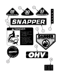 Decals parts for Snapper Rear-Engine Riding Mower 301022BE from AppliancePartsPros.com