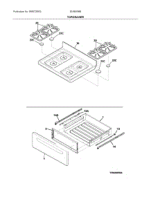 Top / Drawer parts for Ikea Gas Range 30458356B from AppliancePartsPros.com