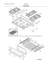 Top / Drawer parts for Ikea Gas Range 30462042B from AppliancePartsPros.com