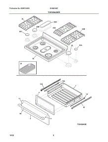 Top / Drawer parts for Crosley Gas Range 30462042C from AppliancePartsPros.com