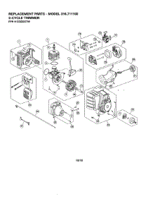 Short Block / Fuel Tank parts for Craftsman Gas Line Trimmer 316711192 from AppliancePartsPros.com