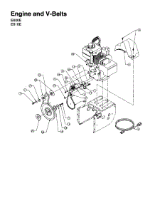Engine And V-Belts (E600e / E610e) parts for Mtd Gas Snowblower 31AE600E020 from AppliancePartsPros.com