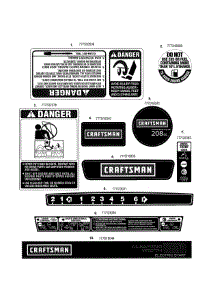 Decals parts for Mtd Gas Snowblower 31AS63EE793 from AppliancePartsPros.com