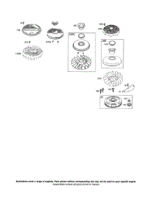 Flywheel parts for Briggs & Stratton Lawn & Garden Engine 31C707-0525-B1 from AppliancePartsPros.com