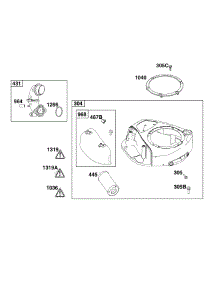Blower Housing & Air Cleaner parts for Briggs & Stratton Lawn & Garden Engine 31R907-0062-G1 from AppliancePartsPros.com