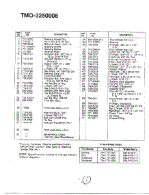 Lawn Tractor / Front Wheel Chart Page 2 parts for Mtd Front-Engine Lawn Tractor 3250008 from AppliancePartsPros.com