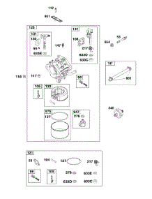 Carburetor / Fuel Supply parts for Briggs & Stratton Lawn & Garden Engine 33R877-0033-G1 from AppliancePartsPros.com