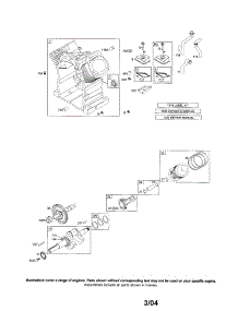 Cylinder / Crankshaft parts for Briggs & Stratton Lawn & Garden Engine 350400 (0001-1414) from AppliancePartsPros.com