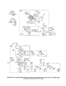 Carburetor parts for Briggs & Stratton Lawn & Garden Engine 350400 (0001-1414) from AppliancePartsPros.com