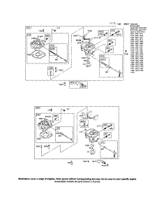 Carburetor parts for Briggs & Stratton Lawn & Garden Engine 350400 (0001-1414) from AppliancePartsPros.com
