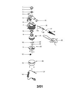 Upper Cover parts for Eureka Carpet Cleaner 350A-1 from AppliancePartsPros.com