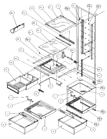 Refrigerator Shelving And Drawers parts for Amana Side-By-Side Refrigerator 35278-P1121806W from AppliancePartsPros.com