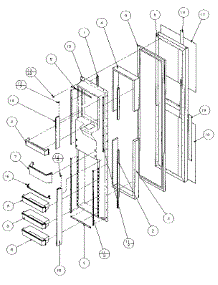 Freezer Door parts for Amana Side-By-Side Refrigerator 35508-P1121712W from AppliancePartsPros.com