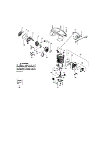 Cylinder / Crankshaft / Shield parts for Craftsman Gas Chainsaw 358351610 from AppliancePartsPros.com