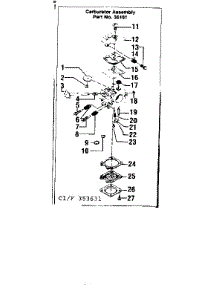 Carburetor parts for Craftsman Gas Chainsaw 358353631 from AppliancePartsPros.com