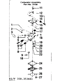 Carburetor Assembly parts for Craftsman Gas Chainsaw 358353661 from AppliancePartsPros.com