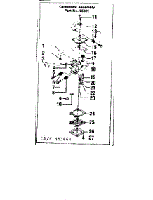 Carburetor parts for Craftsman Gas Chainsaw 358353692 from AppliancePartsPros.com
