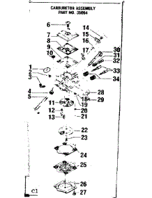 16 Inch / Carburetor Assembly parts for Craftsman Gas Chainsaw 358354810 from AppliancePartsPros.com