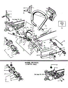 Handle / Chain And Guide Bar  Assembly parts for Craftsman Gas Chainsaw 358356101 from AppliancePartsPros.com