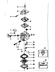 Carburetor Assembly No. 35196 parts for Craftsman Gas Leaf Blower 358796990 from AppliancePartsPros.com