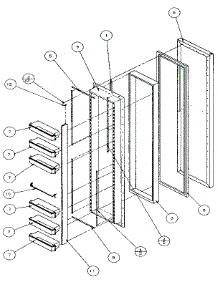Freezer Door parts for Amana Side-By-Side Refrigerator 36041-P1122101W from AppliancePartsPros.com