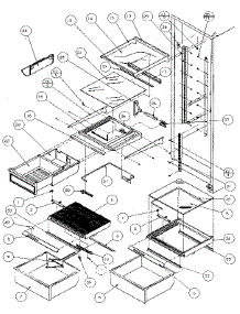 Refrigerator Shelving And Drawers parts for Amana Side-By-Side Refrigerator 36041-P1122101W from AppliancePartsPros.com