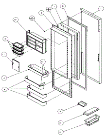 Refrigerator Door parts for Amana Side-By-Side Refrigerator 36048-P1122102W from AppliancePartsPros.com