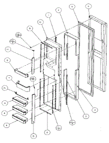 Freezer Door parts for Amana Side-By-Side Refrigerator 36058-P1122004W from AppliancePartsPros.com