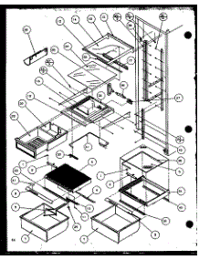 Refrigerator Shelving And Drawers parts for Amana Side-By-Side Refrigerator 36061W-P1122001WW from AppliancePartsPros.com