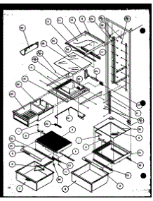 Refrigerator Shelving And Drawers parts for Amana Side-By-Side Refrigerator 36078-P1108706W from AppliancePartsPros.com