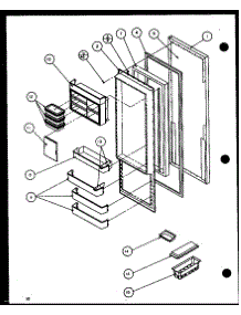 Refrigerator Door (36561 / P1115501w) (36561 / P1115502w) (36568 / P1115503w) (36568 / P1115504w) parts for Amana Side-By-Side Refrigerator 36261-P1115701W from AppliancePartsPros.com