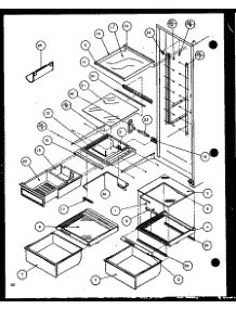 Refrigerator Shelving And Drawers (36571 / P1115505w) (36571 / P1115506w) (36578 / P1115507w) (36578 / P1115508w) parts for Amana Side-By-Side Refrigerator 36261-P1115701W from AppliancePartsPros.com