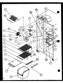 Freezer Shelving And Refrigerator Light (36571 / P1115505w) (36571 / P1115506w) (36578 / P1115507w) (36578 / P1115508w) parts for Amana Side-By-Side Refrigerator 36261-P1115702W from AppliancePartsPros.com