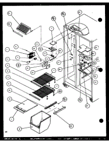 Freezer Shelving And Refrigerator Light (36261 / P1115701w) (36261 / P1115702w) (36268 / P1115703w) (36268 / P1115704w) parts for Amana Side-By-Side Refrigerator 36261-P1115702W from AppliancePartsPros.com