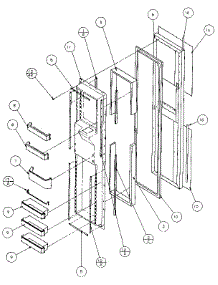 Freezer Door parts for Amana Side-By-Side Refrigerator 36278-P1121804W from AppliancePartsPros.com
