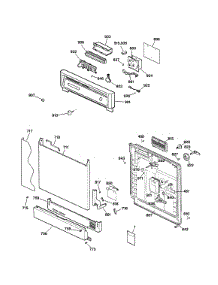 Escutcheon & Door Assembly parts for Kenmore Dishwasher 363.15459992 (36315459992, 363 15459992) from AppliancePartsPros.com