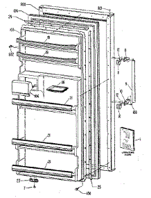 Door parts for Kenmore Refrigerator 363.8384091 (3638384091, 363 8384091) from AppliancePartsPros.com