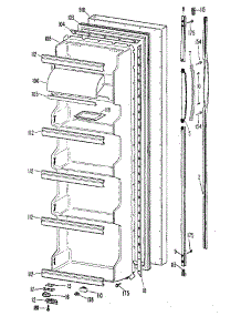Fresh Food Door parts for Kenmore Refrigerator 363.8400410 (3638400410, 363 8400410) from AppliancePartsPros.com