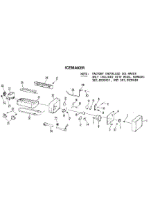 Icemaker parts for Kenmore Refrigerator 363.8400414 (3638400414, 363 8400414) from AppliancePartsPros.com