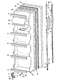 Fresh Food Door parts for Kenmore Refrigerator 363.8500414 (3638500414, 363 8500414) from AppliancePartsPros.com